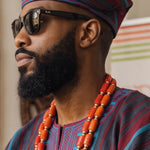 Gbijo African Aso Oke Fila Cap Hat for Men – Turquoise, Burgundy, Black & Silver Nigerian Yoruba African Hat | Dupsie’s African Fashion DPAHBBBS3 by Dupsie's African Fashion