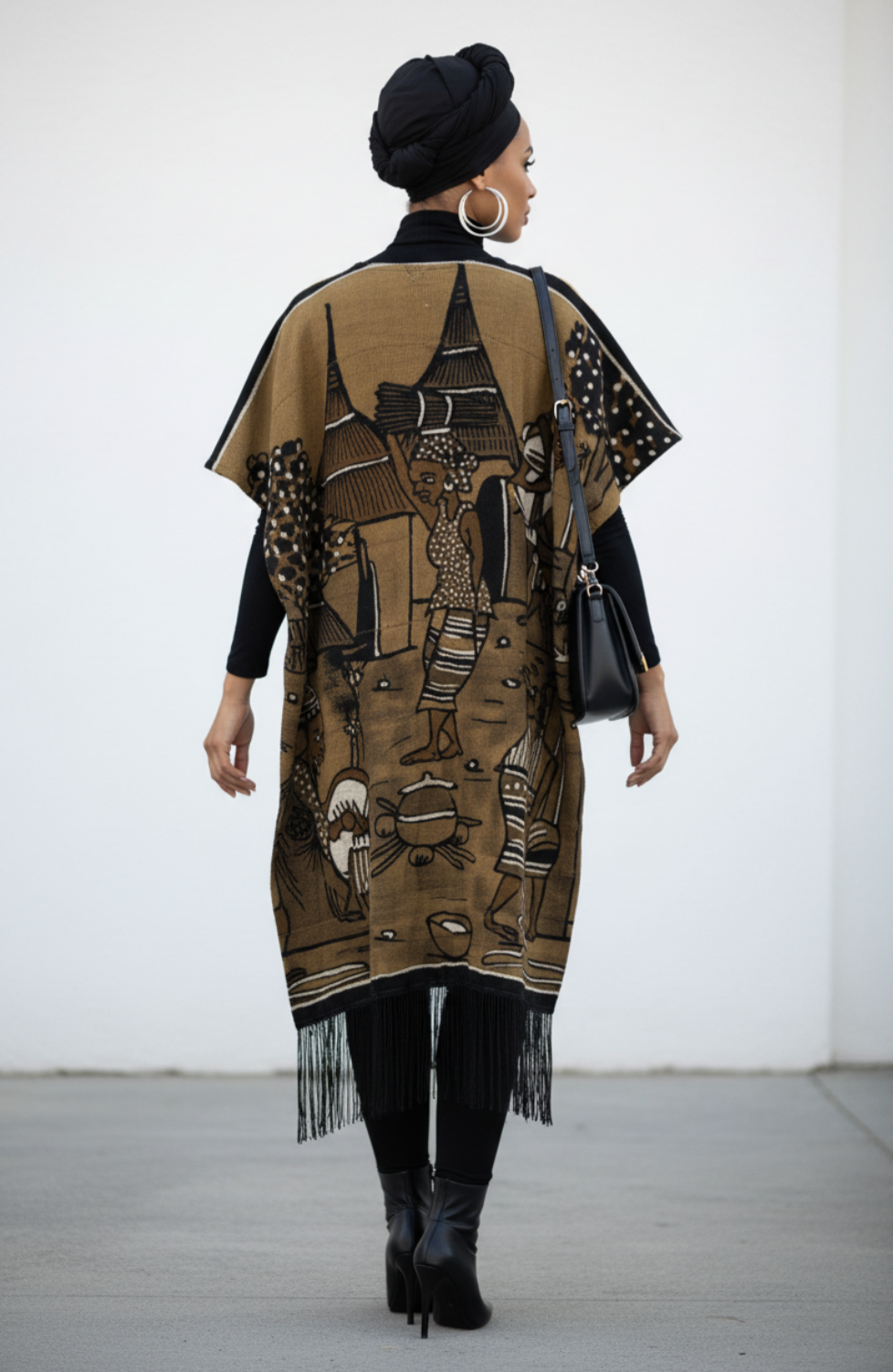 Unique African fashion kimono dress featuring rich colors and traditional motifs