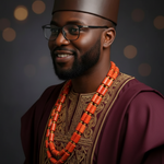 Uso brown leather African kufi hat for men by Dupsie’s African Fashion