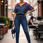 Aza African fleece top featuring beautiful color symbolism.