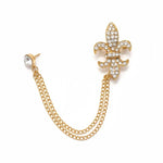 Vintage gold lapel pin chain brooch for men and women