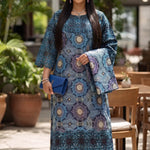 Wasope blue African embroidered rhinestone Ankara maxi dress for women by Dupsie's African Fashion featuring premium cotton African print fabric.