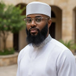 White velvet African hat for men in Nigerian Igbo style by Dupsie’s, perfect for African fashion for men and African attire.