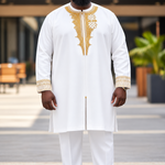 Yahudah Gold Embroidered African Dashiki Suit for Men | Dupsie’s DPPSBLKP17 by Dupsie's African Fashion
