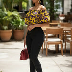 Yellow and Purple African Print Top-DP3766DHT | African Fashion | Dupsie's by Dupsies