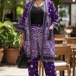 Yumi purple African tie-dye kimono pants suit for women by Dupsie's African Fashion