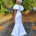 Blessing All-White African Lace Dress- DPXBAWD