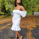 Zuri Off-White African Sleeveless Bustier Dress-DP7009