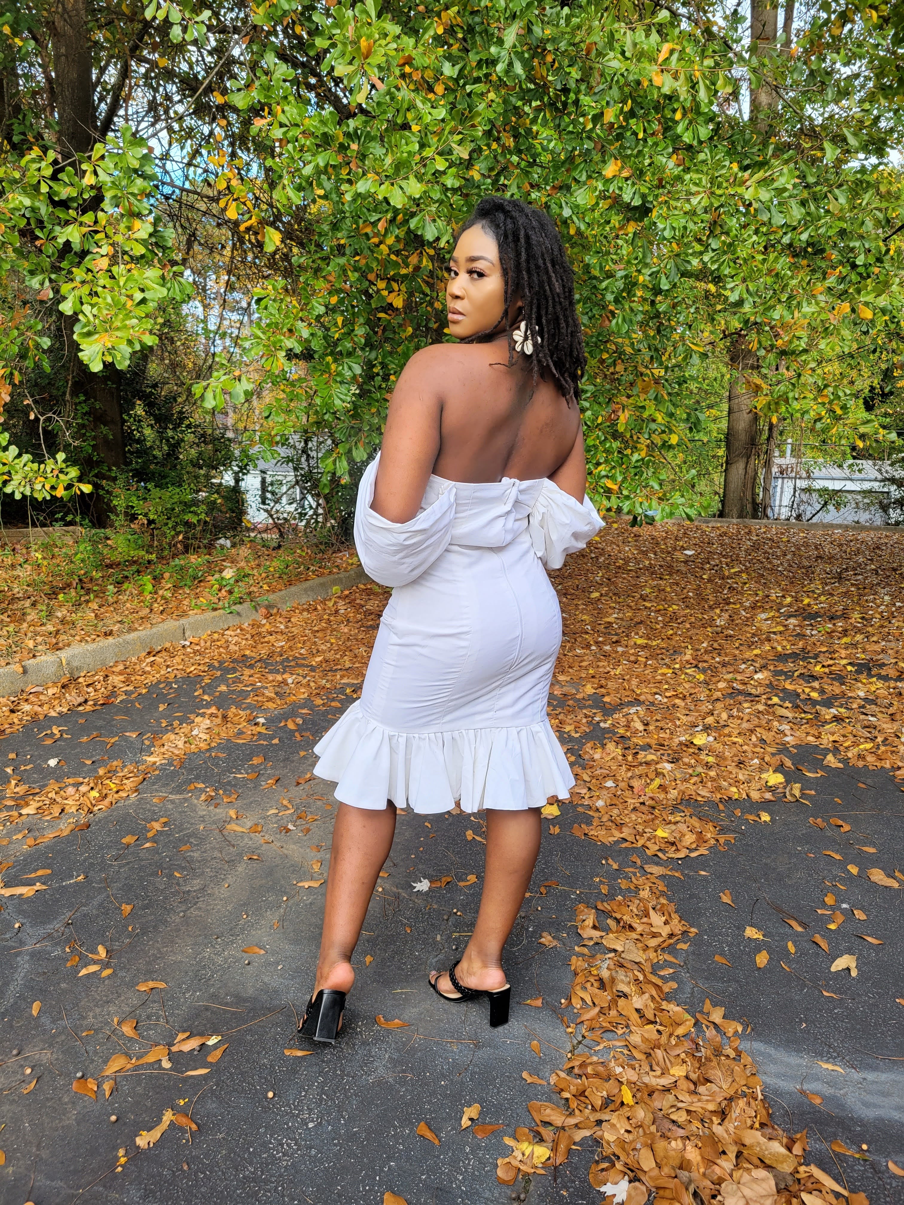 Zuri Off-White African Sleeveless Bustier Dress-DP7009