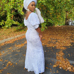 Christy All White African Lace Dress - DP7011