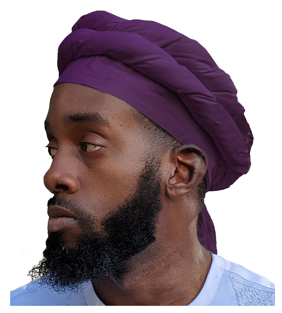 Purple African pre-tied Turban for Men - DPH3839PT