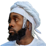 White African pre-tied Turban for Men with Fringe Trim - DPH3949PTF