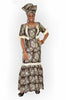 2pc Brown and Beige African Print Skirt Set