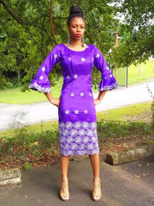 Dupsie's Exclusive Purple African George Lace Dress-DPX315