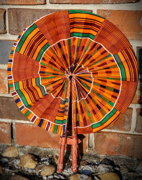 Dhakirah African Print Kente Fan - Stay Stylish and Cool