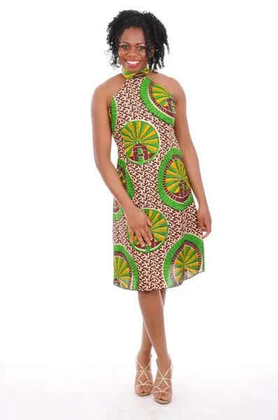 halter-neck open-back dress Te Amo Halterneck Open Back Midi Dress Peach