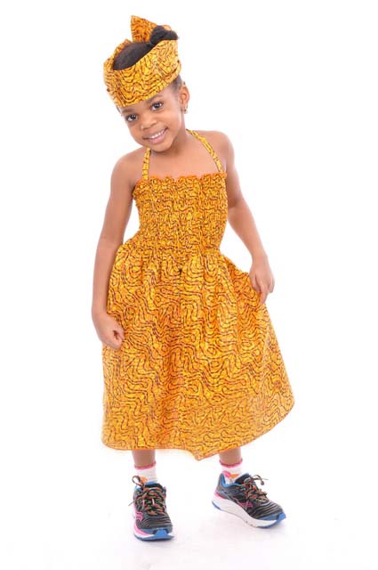 Beautiful African Print Dress for Girls-DPC485