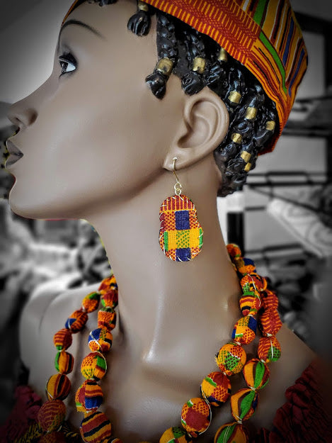 Kente African Print Earrings-DP3227ER2