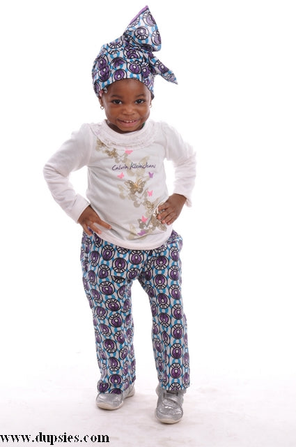 African Print Pants and Head wrap for Girls - DPC2422P