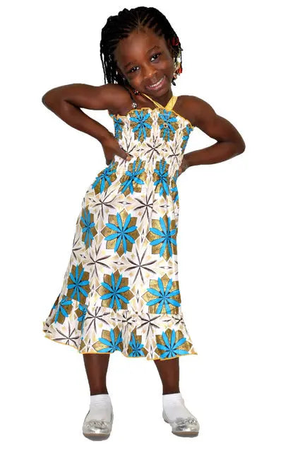 white and gold african print dresses African style, mother & daughter long dresses in white and gold