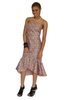 Grey and Orange Strapless African Print Dress-DP2941
