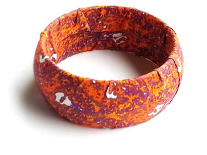 Orange, Purple, White African Print Bangle-DPJ246