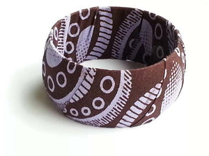 Purple and Brown African Print Bangle-DPJ254