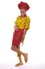 Stunning Yellow and Red Oleku Ankara Top and Wrap Skirt-DP3010