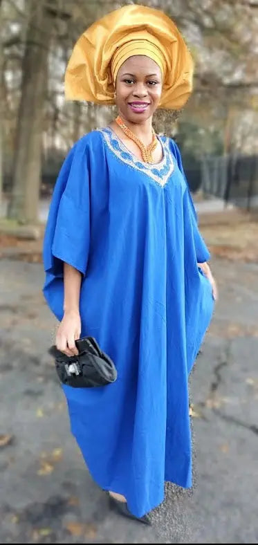 Amara Royal Blue and Gold Dress