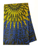 Blue Gold Sun Burst African Print Fabric-DPAP4071