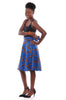 Blue-Orange High Waist Print Skirt-DP3728