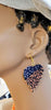 Blue and Peach African Print Earrings-DP3850ER5