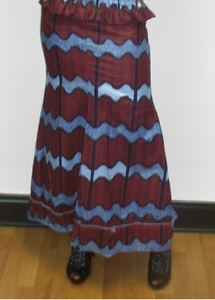 Blue and Wine African Print Skirt-DP2116SK
