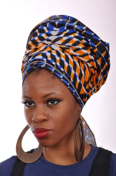 Multicolor African Print Head wrap One Size - Dupsie display picture 1