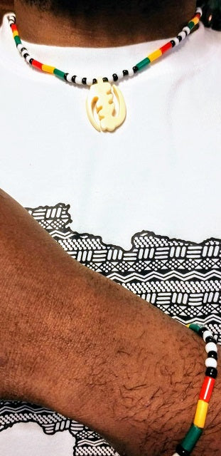 Ghanaian Gye Nyame Adinkra Necklace Set-DPJ4058