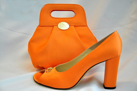 Italian Satin Shoe and Bag for Ladies-DPMMPL28