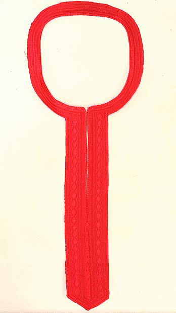 Red Buba neckline Embroidery-DPP177