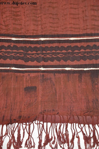 Brown, Black and Beige Mud Cloth Shawl
