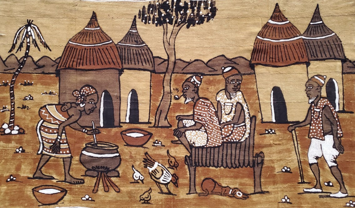 Food is almost ready African Mud Cloth Artwork-DPAT501