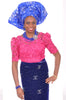 Fuchsia Pink African Guipure Cord Lace Top-DP3286TP