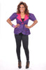 Purple and Fuchsia African Print Jacket Top-DP3214T
