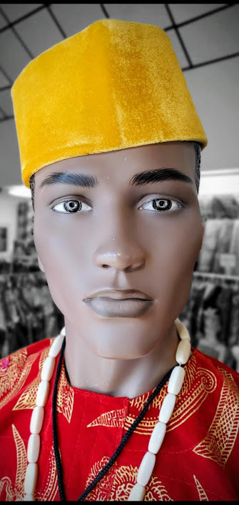 Dupsie's Golden Yellow African Velvet Senator Hat-DPHV143