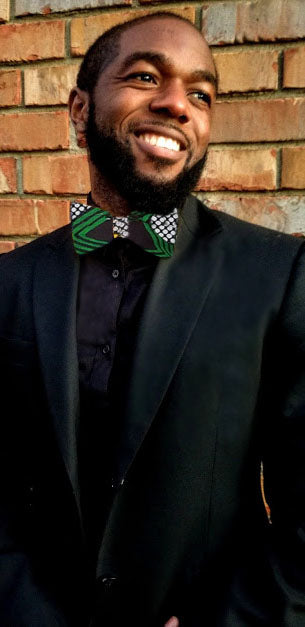 Green African Print Bow tie-DP3553BT