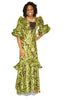 Green and Coffee Brown African Print Apparel for Women