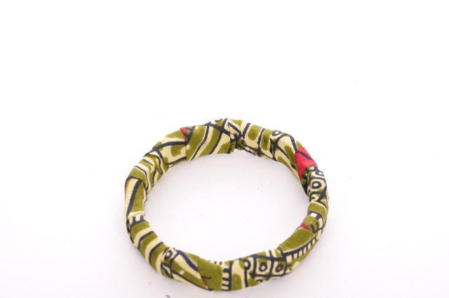 Green Red African Print Bangle-DPBG3008A