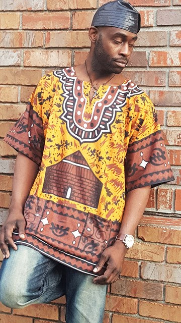 Red & Black African Print Wrap Top - African Clothing Store