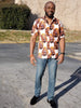 Lion Head African Print button down Shirt-DPIS510