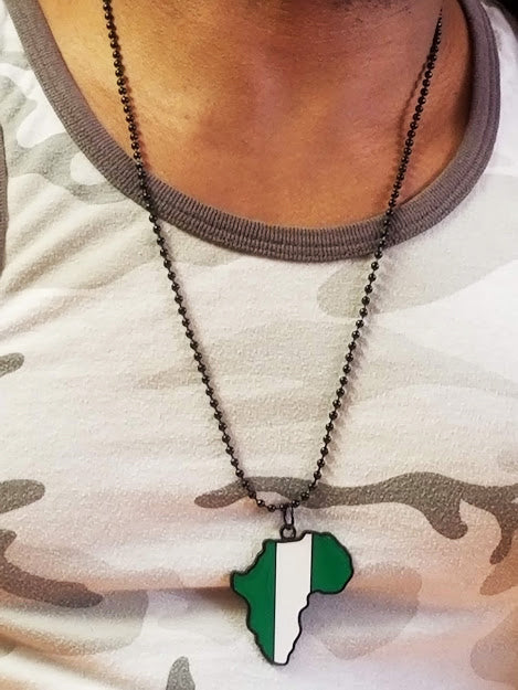 Map of Nigeria-Africa necklace-DPJ4062