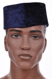 Dupsie's Navy Blue African Velvet Senator Hat-DPH554