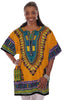 Orange Traditional African Print Dashiki Shirt-DP3715WDF